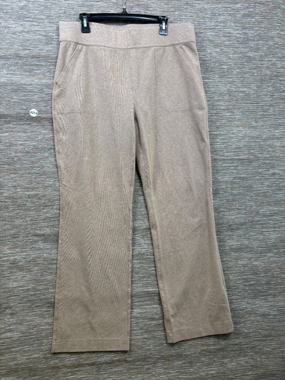 Duluth Trading NoGA Naturale Cotton Bootcut Pants Womens Size XLx31 Tan Brown